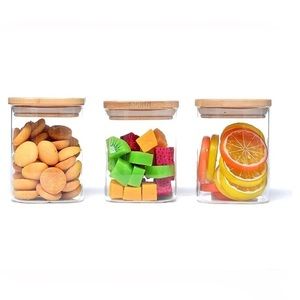 Glass STORAGE JAR SET - 3 COUNT